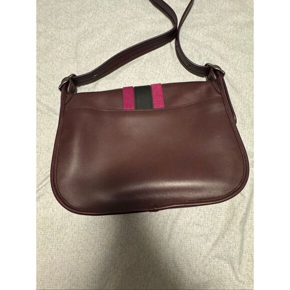 Coach 75th anniversary stripe Patricia leather saddle purse - EUC - Picture 6 of 14